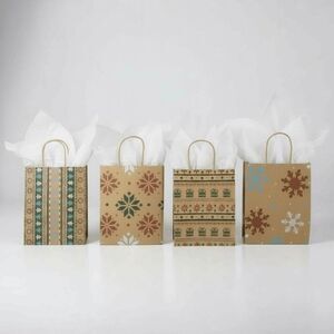 B8 and B8.5 Christmas Holiday Gift Bags Set of 6